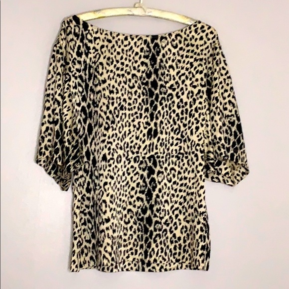 SCOOP Beach Cheetah Stretch cover up blouse small with sash belt - Picture 2 of 7